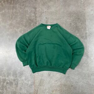 Vintage Hanes Premium Weight Crewneck Sweatshirt Green‎ Mens L